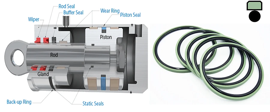 PTFE-Filled-Bronze-Hydraulic-Piston-Rod-Seals PTFE-Filled-Bronze-Hydraulic-Piston-Rod-Seals